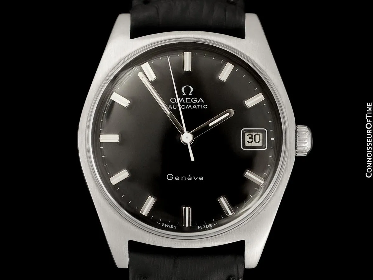 1969 Omega Geneve Vintage Mens Cal. 565 Automatic Watch with Quick-Setting Date - Stainless Steel