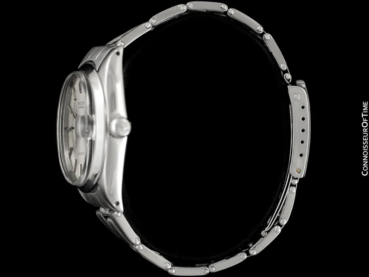 1969 Rolex Vintage Mens Oysterdate Date Watch, Silver Dial - Stainless Steel