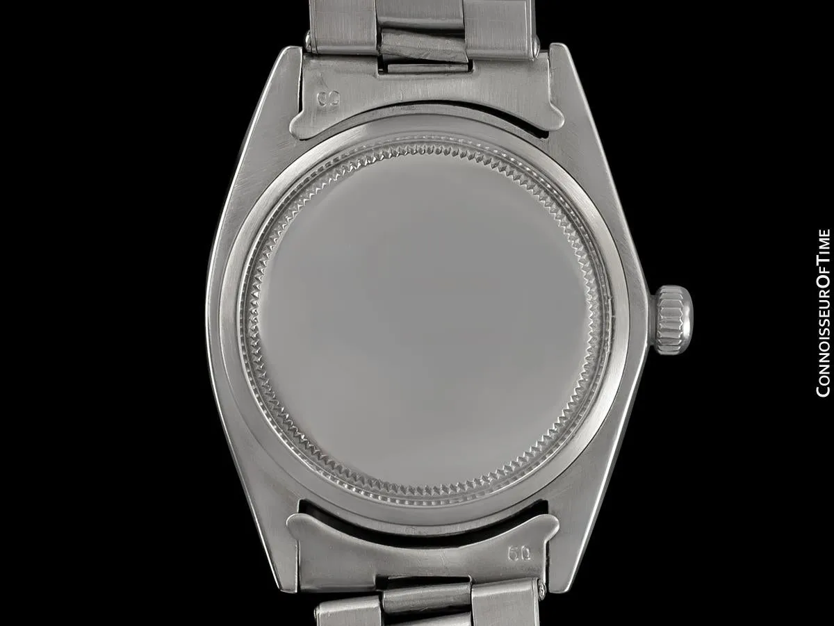 1969 Rolex Vintage Mens Oysterdate Date Watch, Silver Dial - Stainless Steel
