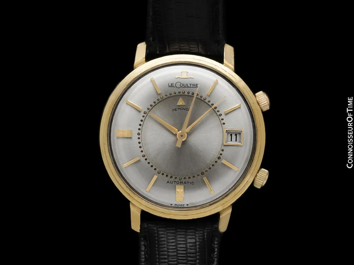1970 Jaeger-LeCoultre Vintage Mens Memovox Alarm Reveil, Automatic - 14K Gold