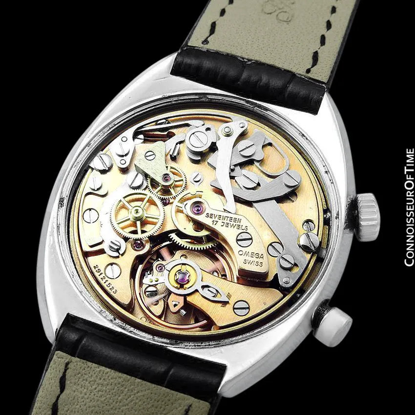 1970 Omega Chronostop Vintage Mens Retro Sporting Chronograph Watch with Date - Stainless Steel