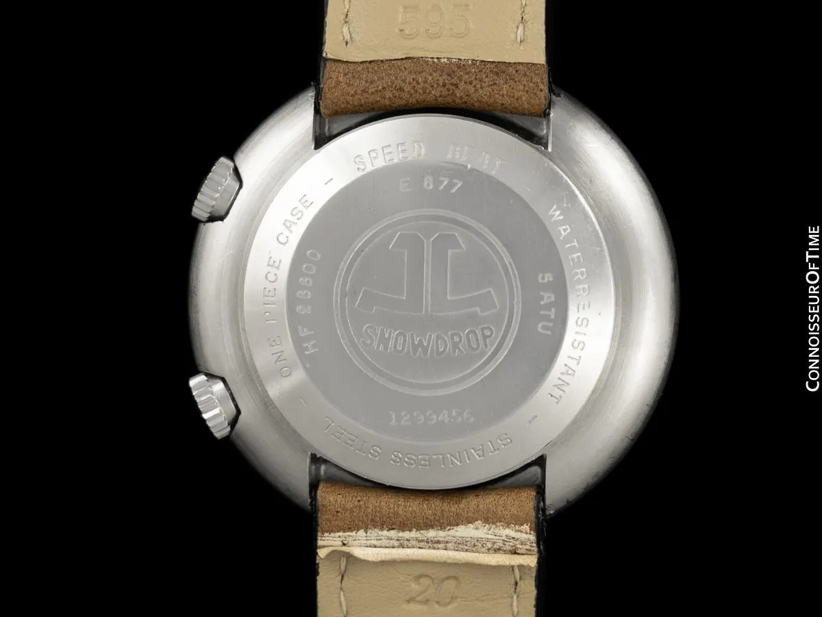1970's Jaeger-LeCoultre Vintage Mens "Snow Drop" Memovox Alarm Reveil - Stainless Steel