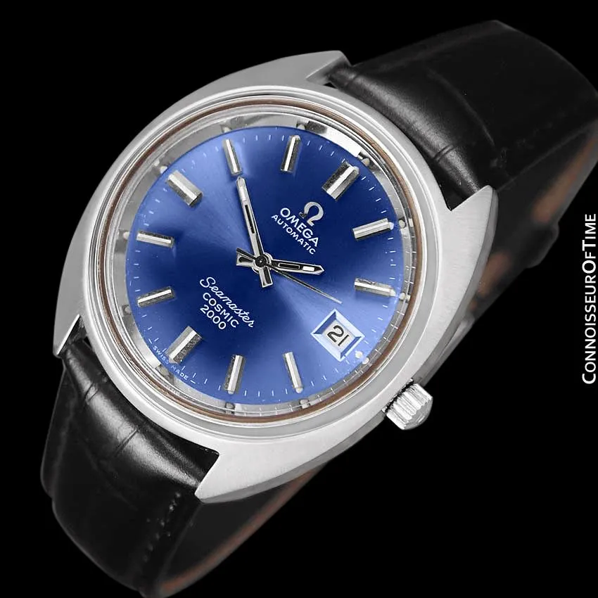1970's Omega Seamaster Cosmic 2000 Vintage Retro Mens Dive Watch, Date - Stainless Steel