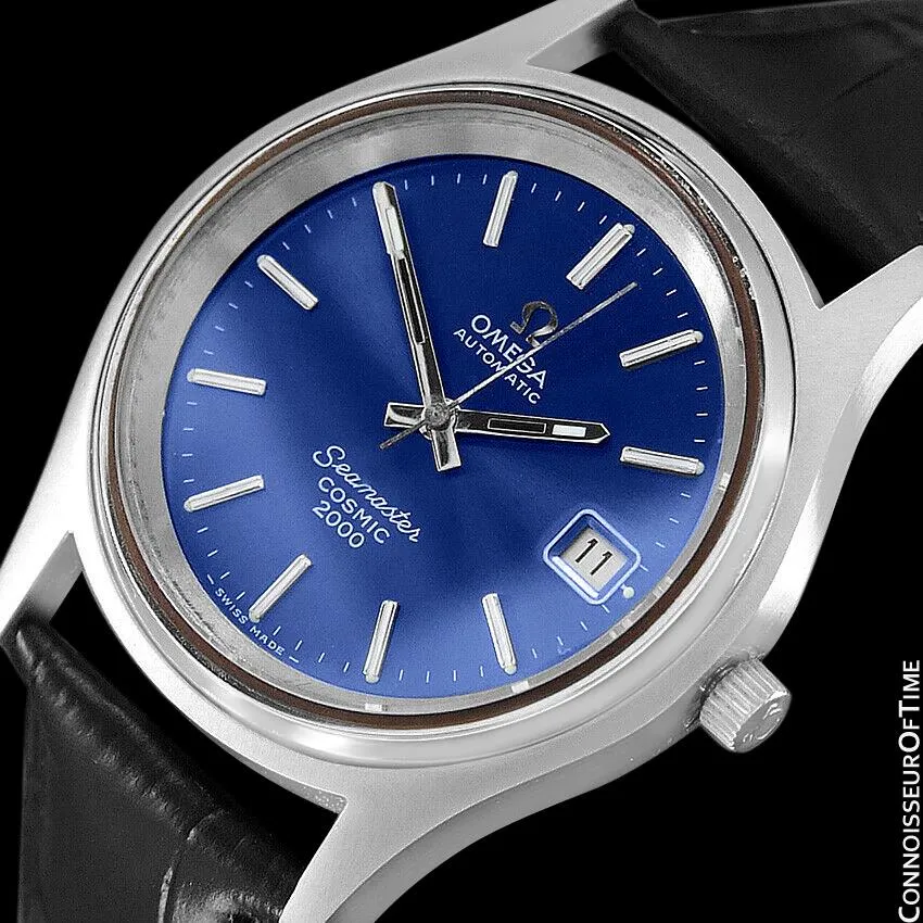 1970's Omega Seamaster Cosmic 2000 Vintage Retro Mens Dive Watch, Date - Stainless Steel