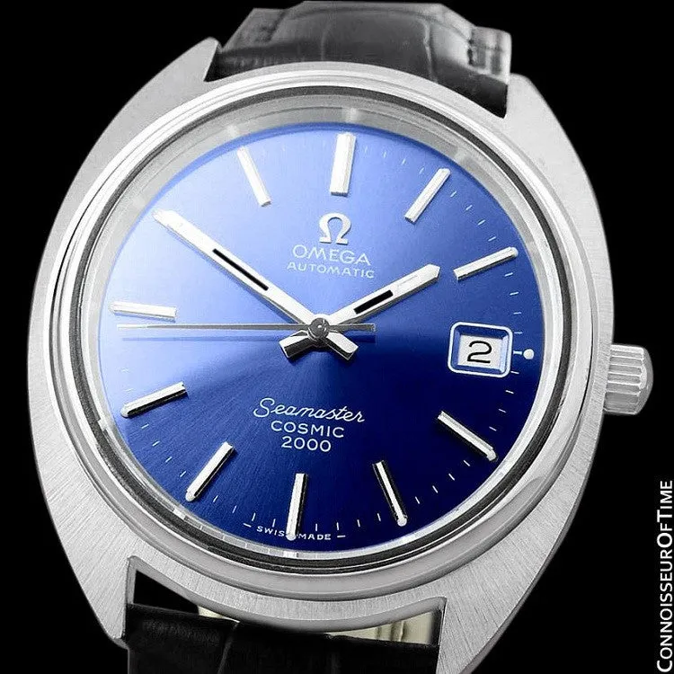 1970's Omega Seamaster Cosmic 2000 Vintage Retro Mens Dive Watch, Date - Stainless Steel