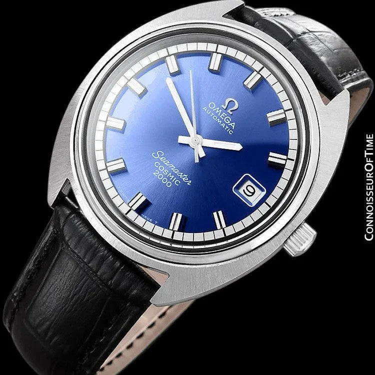 1970's Omega Seamaster Cosmic 2000 Vintage Retro Mens Dive Watch, Date - Stainless Steel
