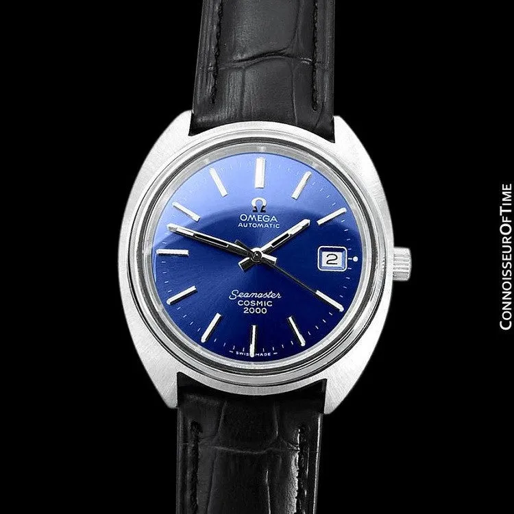 1970's Omega Seamaster Cosmic 2000 Vintage Retro Mens Dive Watch, Date - Stainless Steel