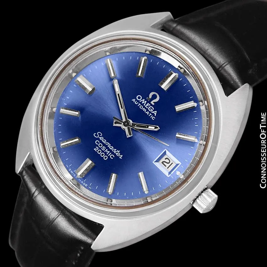 1970's Omega Seamaster Cosmic 2000 Vintage Retro Mens Dive Watch, Date - Stainless Steel