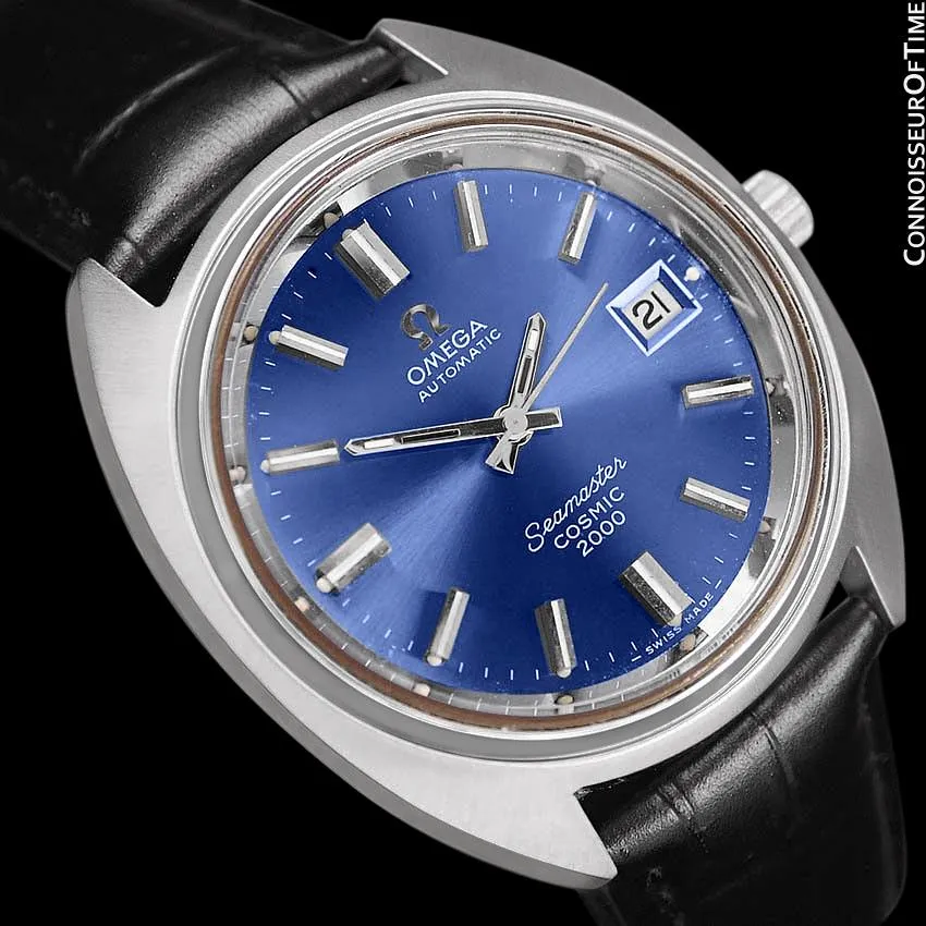 1970's Omega Seamaster Cosmic 2000 Vintage Retro Mens Dive Watch, Date - Stainless Steel
