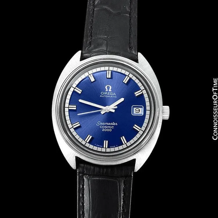 1970's Omega Seamaster Cosmic 2000 Vintage Retro Mens Dive Watch, Date - Stainless Steel