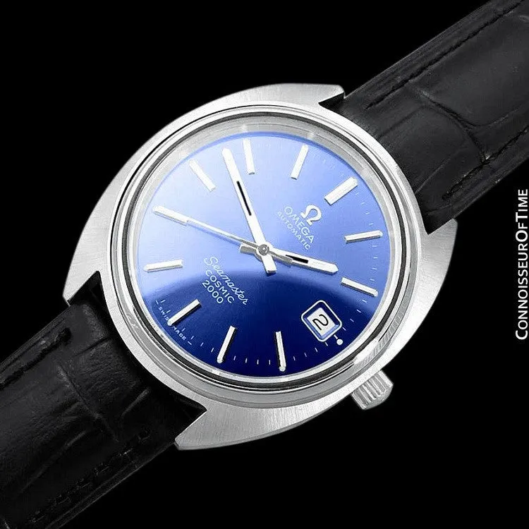 1970's Omega Seamaster Cosmic 2000 Vintage Retro Mens Dive Watch, Date - Stainless Steel