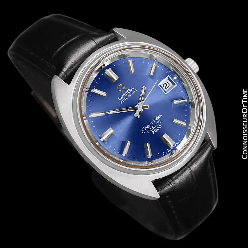 1970's Omega Seamaster Cosmic 2000 Vintage Retro Mens Dive Watch, Date - Stainless Steel
