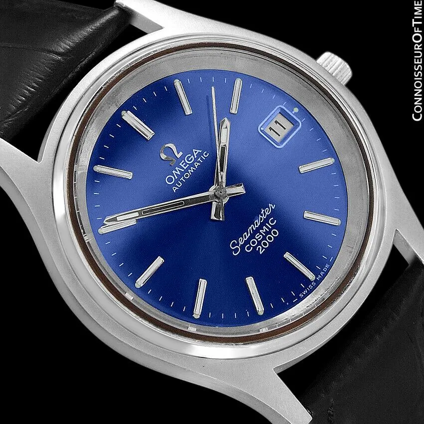 1970's Omega Seamaster Cosmic 2000 Vintage Retro Mens Dive Watch, Date - Stainless Steel