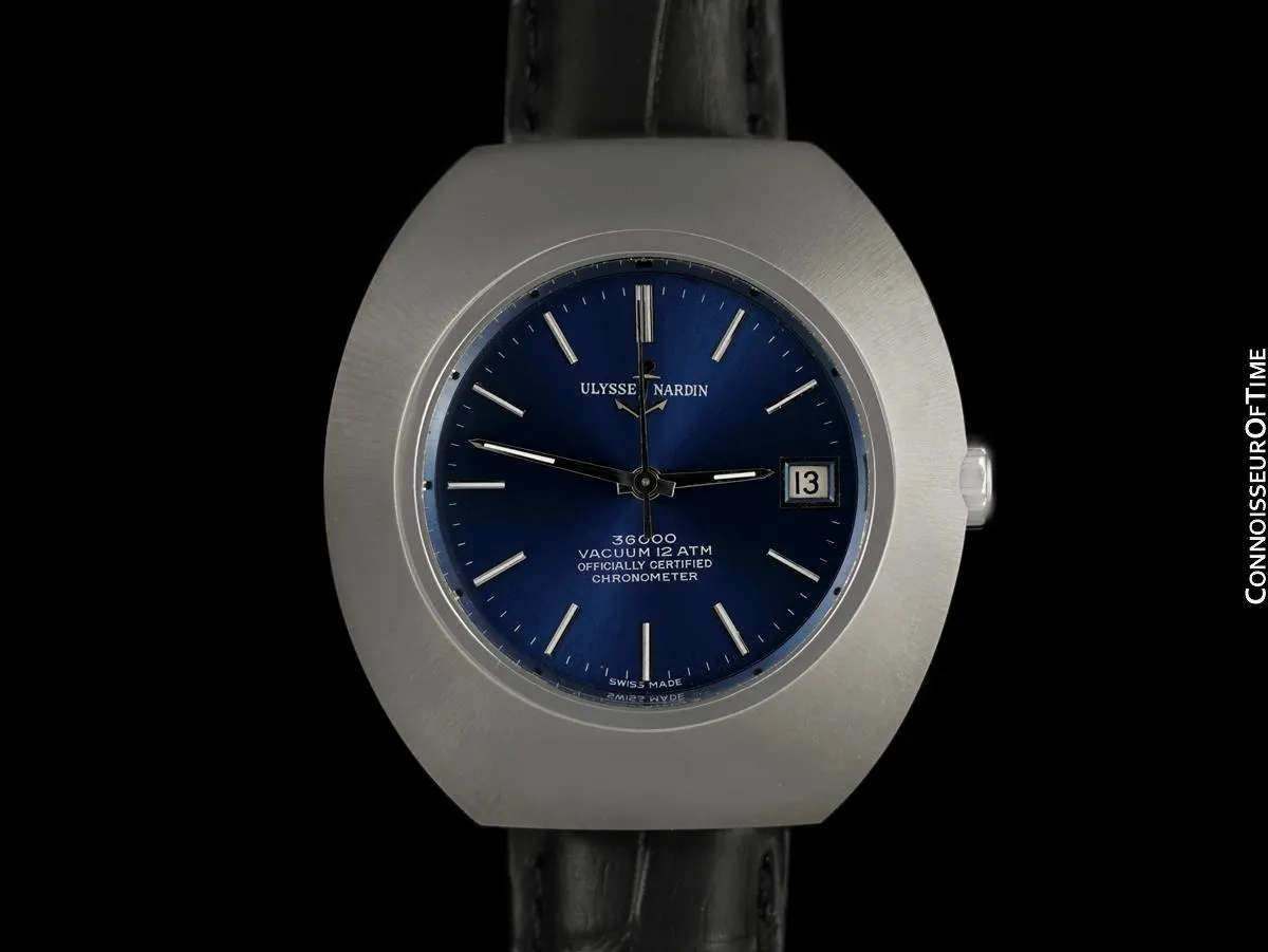 1970's Ulysse Nardin Vintage Mens Large 36,000 BPH Watch, Stainless Steel - Officially Certified Chronometer