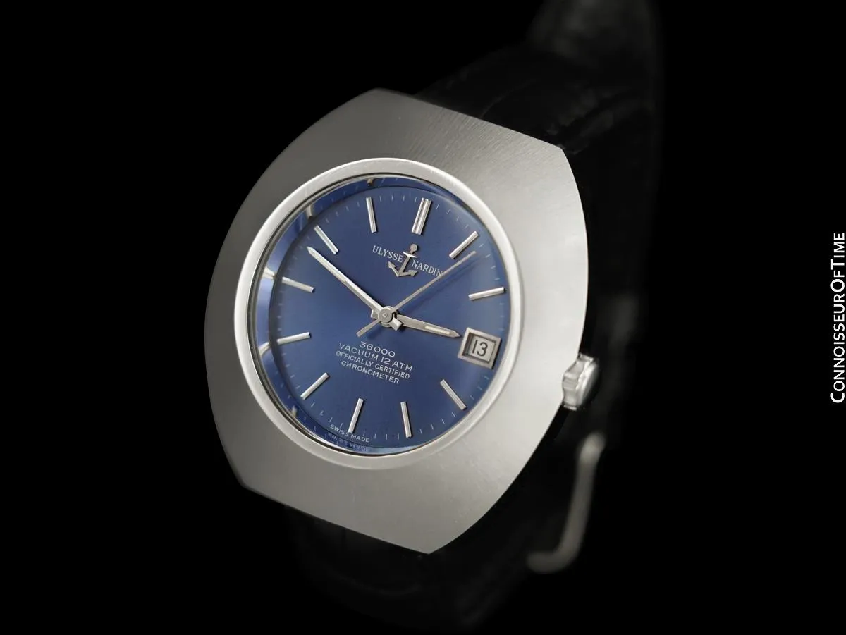 1970's Ulysse Nardin Vintage Mens Large 36,000 BPH Watch, Stainless Steel - Officially Certified Chronometer