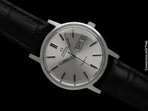 1973 Omega Geneve Vintage Automatic Day Date Mens Watch - Stainless Steel