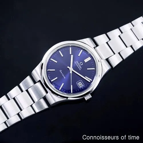 1973 Omega Geneve Vintage Mens Automatic Bracelet Watch, Quick-Setting Date - Stainless Steel