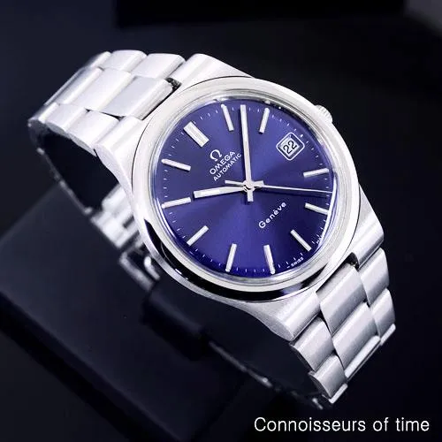1973 Omega Geneve Vintage Mens Automatic Bracelet Watch, Quick-Setting Date - Stainless Steel