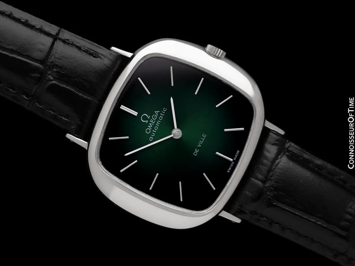 1973 Omega Vintage De Ville Mens Full Size Automatic "TV Shaped" Watch - Stainless Steel