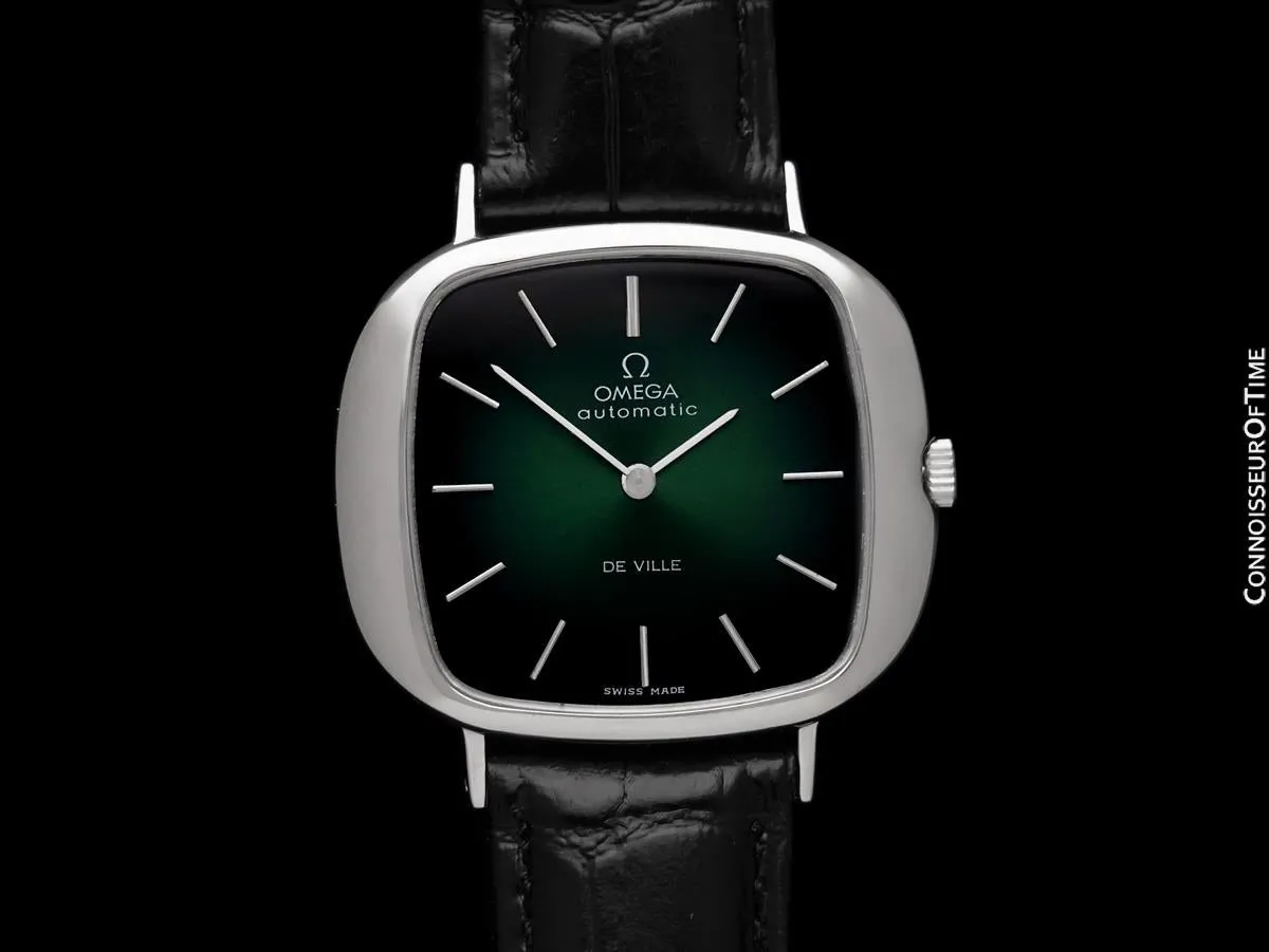 1973 Omega Vintage De Ville Mens Full Size Automatic "TV Shaped" Watch - Stainless Steel