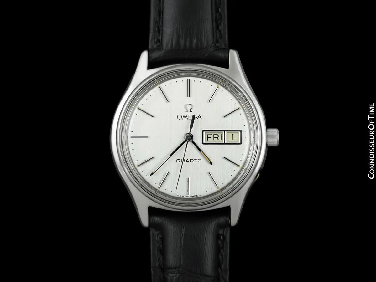 1978 Omega Seamaster Classic Vintage Mens Silver Dial Day Date Quartz Watch - Stainless Steel