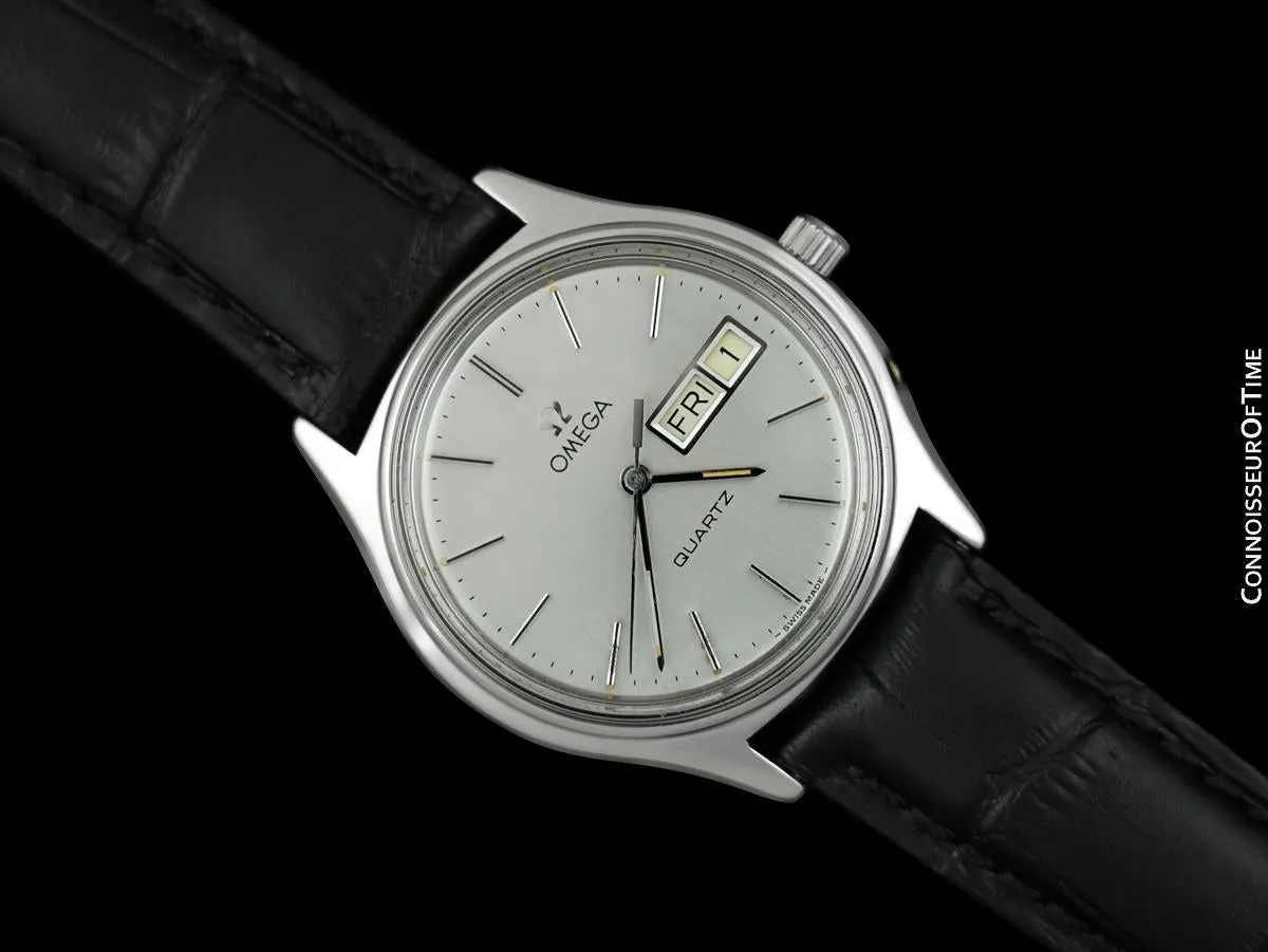 1978 Omega Seamaster Classic Vintage Mens Silver Dial Day Date Quartz Watch - Stainless Steel