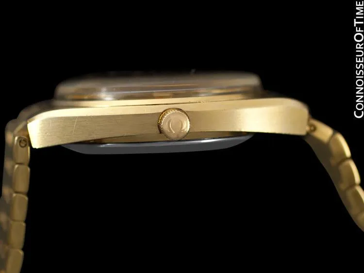 1978 Omega Seamaster Vintage Mens Bracelet Watch, Automatic, Day Date - 18K Gold Plated & Stainless Steel