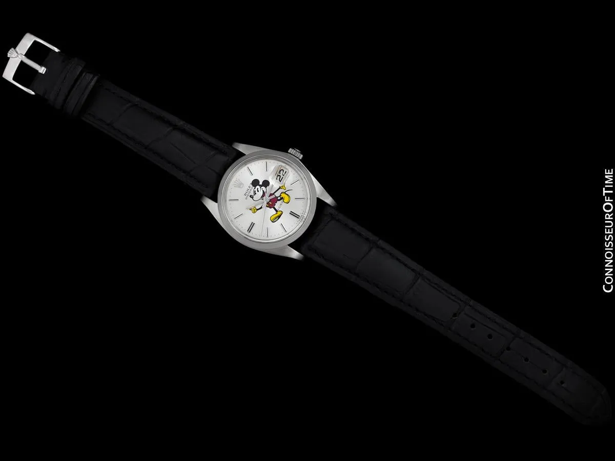 1978 Rolex Oysterdate Vintage Mens Mickey Mouse Dial Watch with Date - Stainless Steel