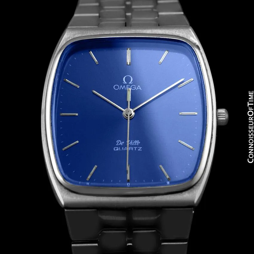 1981 Omega De Ville Classic Retro Mens Accuset Watch, Quick-Setting Hour - Stainless Steel