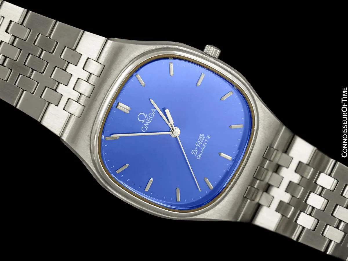 1981 Omega De Ville Classic Retro Mens Accuset Watch, Quick-Setting Hour - Stainless Steel