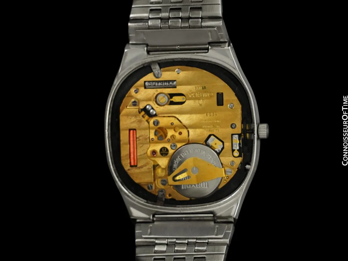 1981 Omega De Ville Classic Retro Mens Accuset Watch, Quick-Setting Hour - Stainless Steel