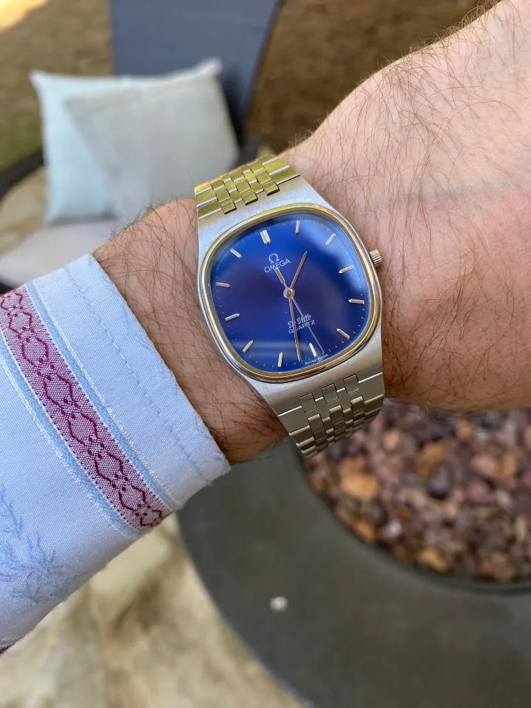 1981 Omega De Ville Classic Retro Mens Accuset Watch, Quick-Setting Hour - Stainless Steel