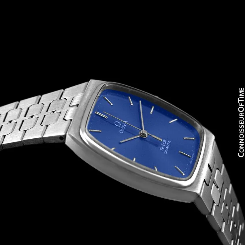 1981 Omega De Ville Classic Retro Mens Accuset Watch, Quick-Setting Hour - Stainless Steel