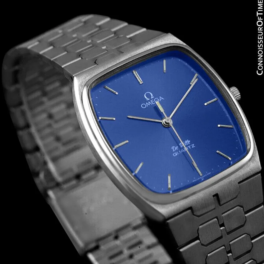 1981 Omega De Ville Classic Retro Mens Accuset Watch, Quick-Setting Hour - Stainless Steel