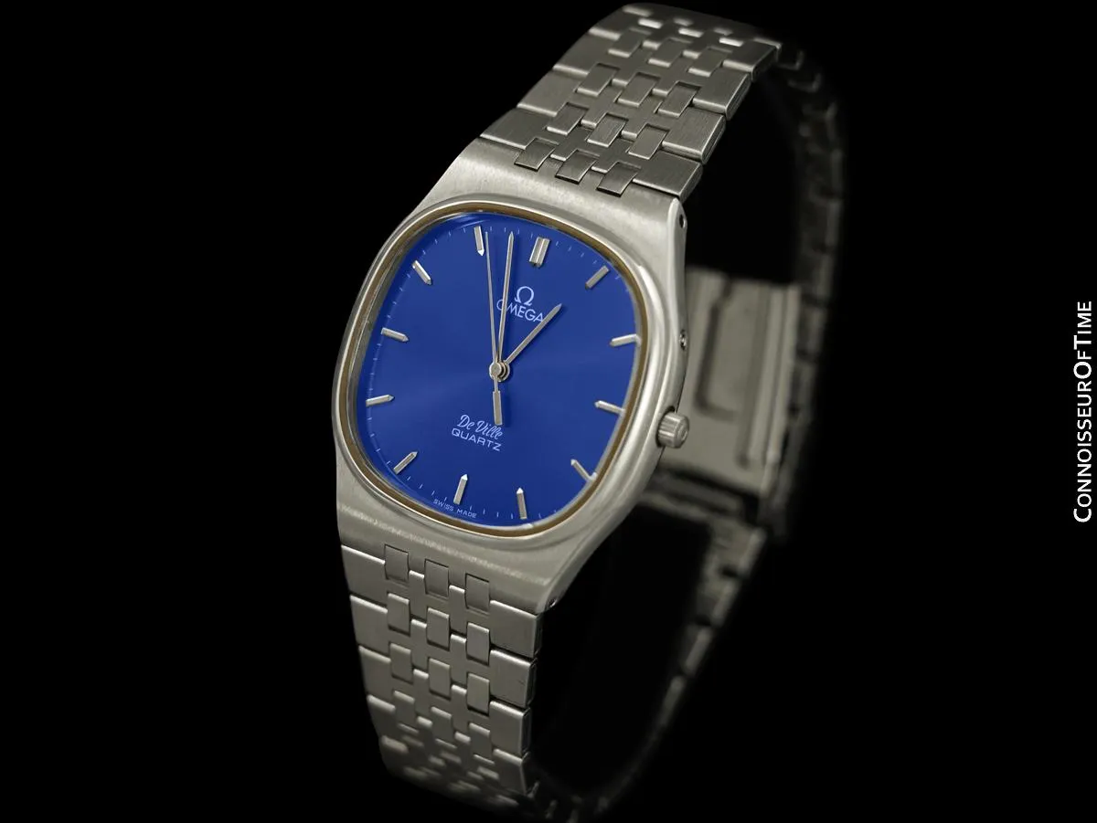 1981 Omega De Ville Classic Retro Mens Accuset Watch, Quick-Setting Hour - Stainless Steel