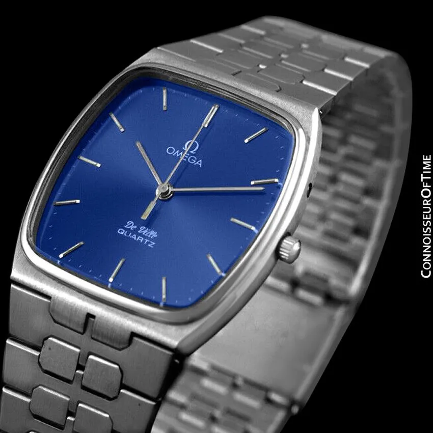 1981 Omega De Ville Classic Retro Mens Accuset Watch, Quick-Setting Hour - Stainless Steel