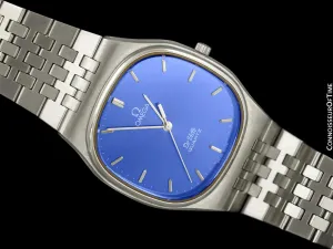 1981 Omega De Ville Classic Retro Mens Accuset Watch, Quick-Setting Hour - Stainless Steel