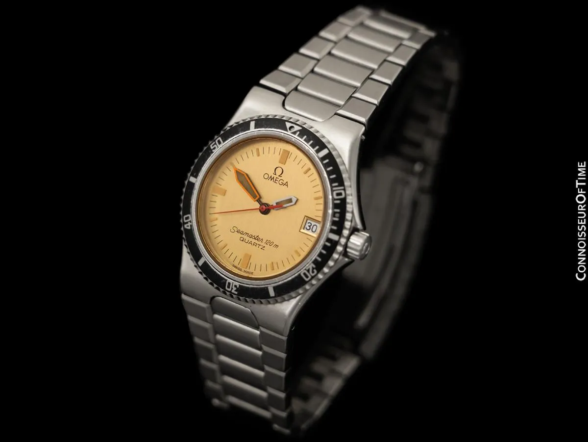 1984 Omega Seamaster Calypso 120M Vintage Mens Quartz Watch, Date - Stainless Steel