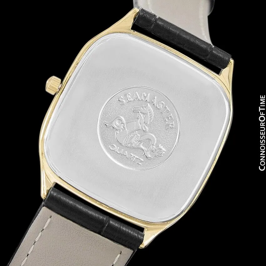 1985 Omega Seamaster Brest Vintage Mens Retro Quartz Watch - 18K Gold Plated & Stainless Steel
