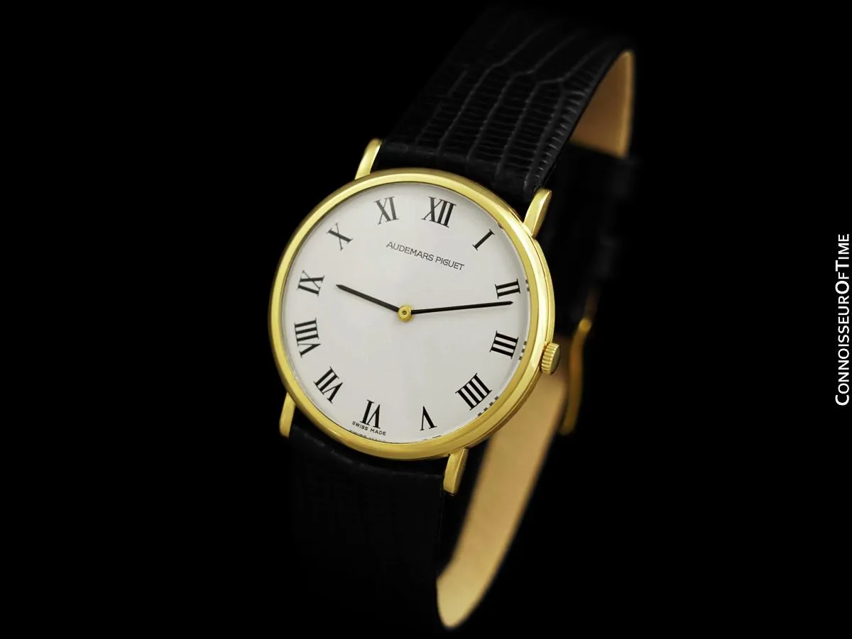 1990's Audemars Piguet Mens Ultra Thin Handwound Watch - 18K Gold