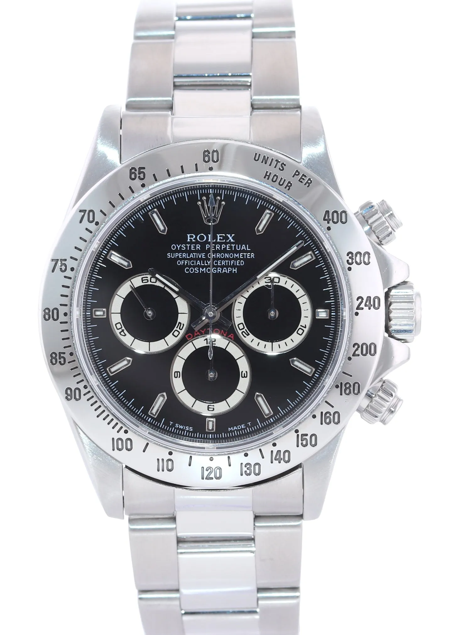 1998 Rolex 16520 Zenith Daytona Tritium Black Dial 40mm Chrono Watch Box
