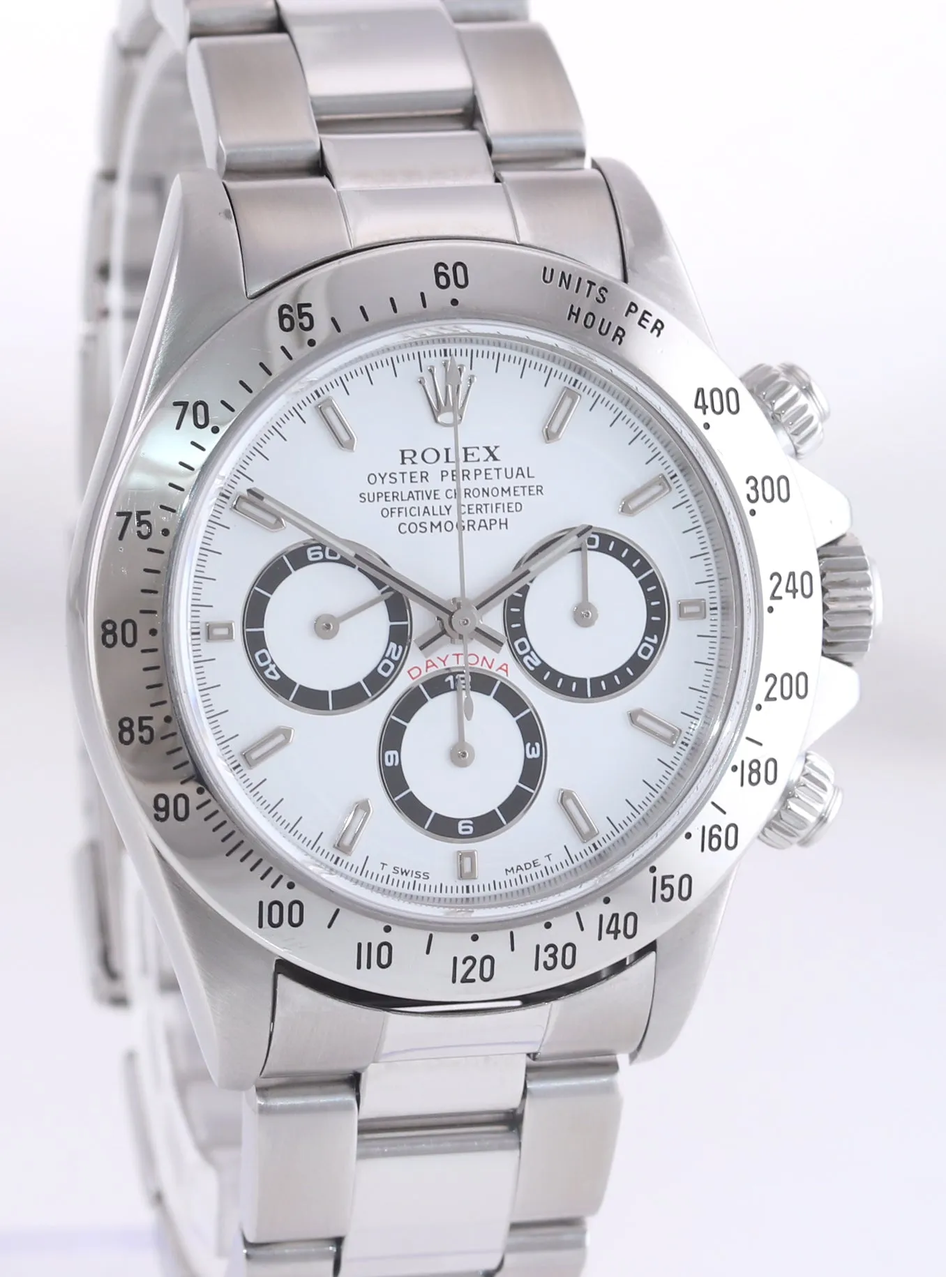 1998 Rolex 16520 Zenith Daytona Tritium White Dial 40mm Chronograph Watch Box