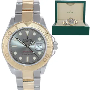 2007 Rolex 16623 Two Tone Yellow Gold Steel Yachtmaster Slate Silver Watch Box