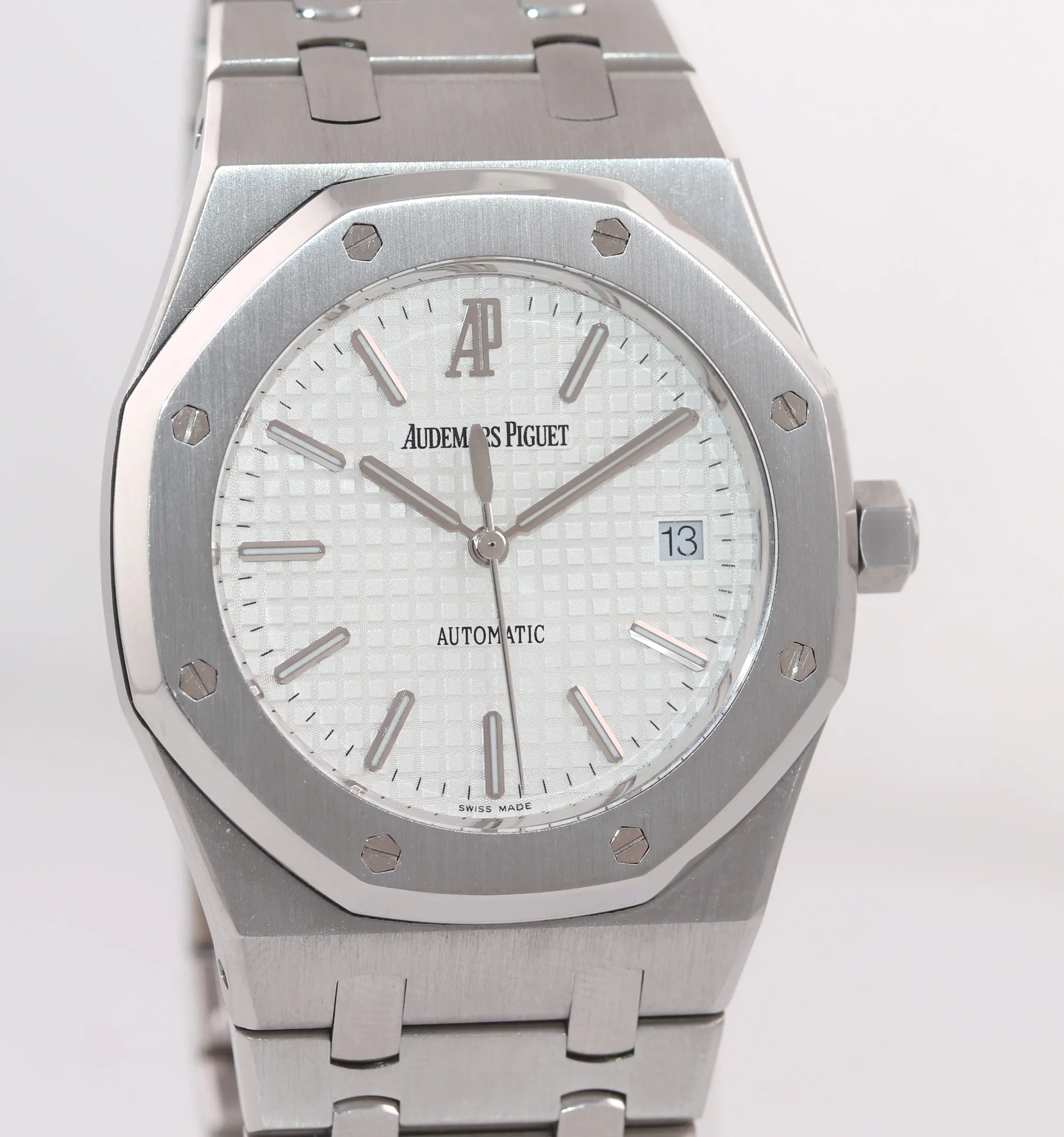2011 PAPER Audemars Piguet Royal Oak White Stick 39mm Steel 15300 Watch Serviced