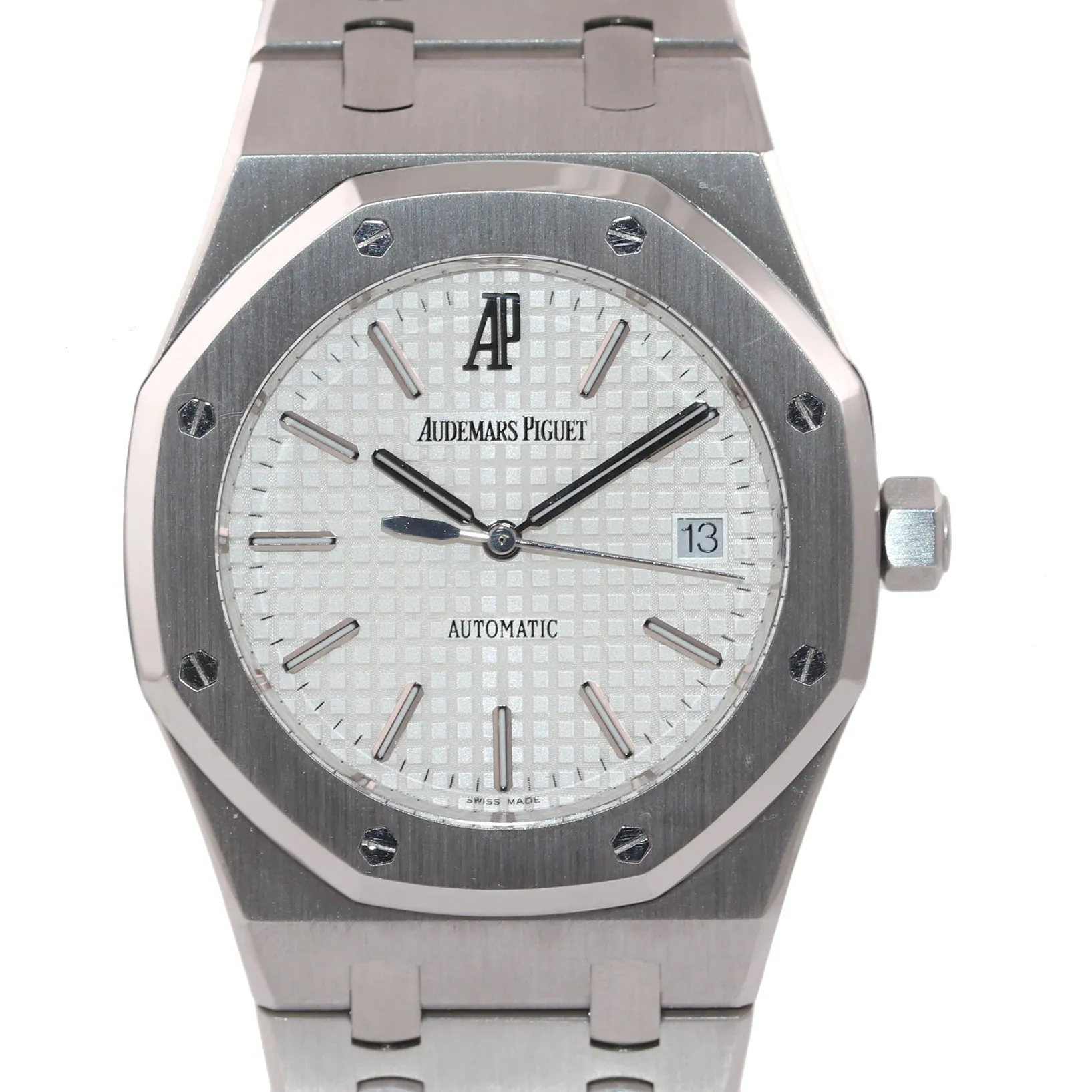 2011 PAPER Audemars Piguet Royal Oak White Stick 39mm Steel 15300 Watch Serviced