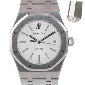 2011 PAPER Audemars Piguet Royal Oak White Stick 39mm Steel 15300 Watch Serviced