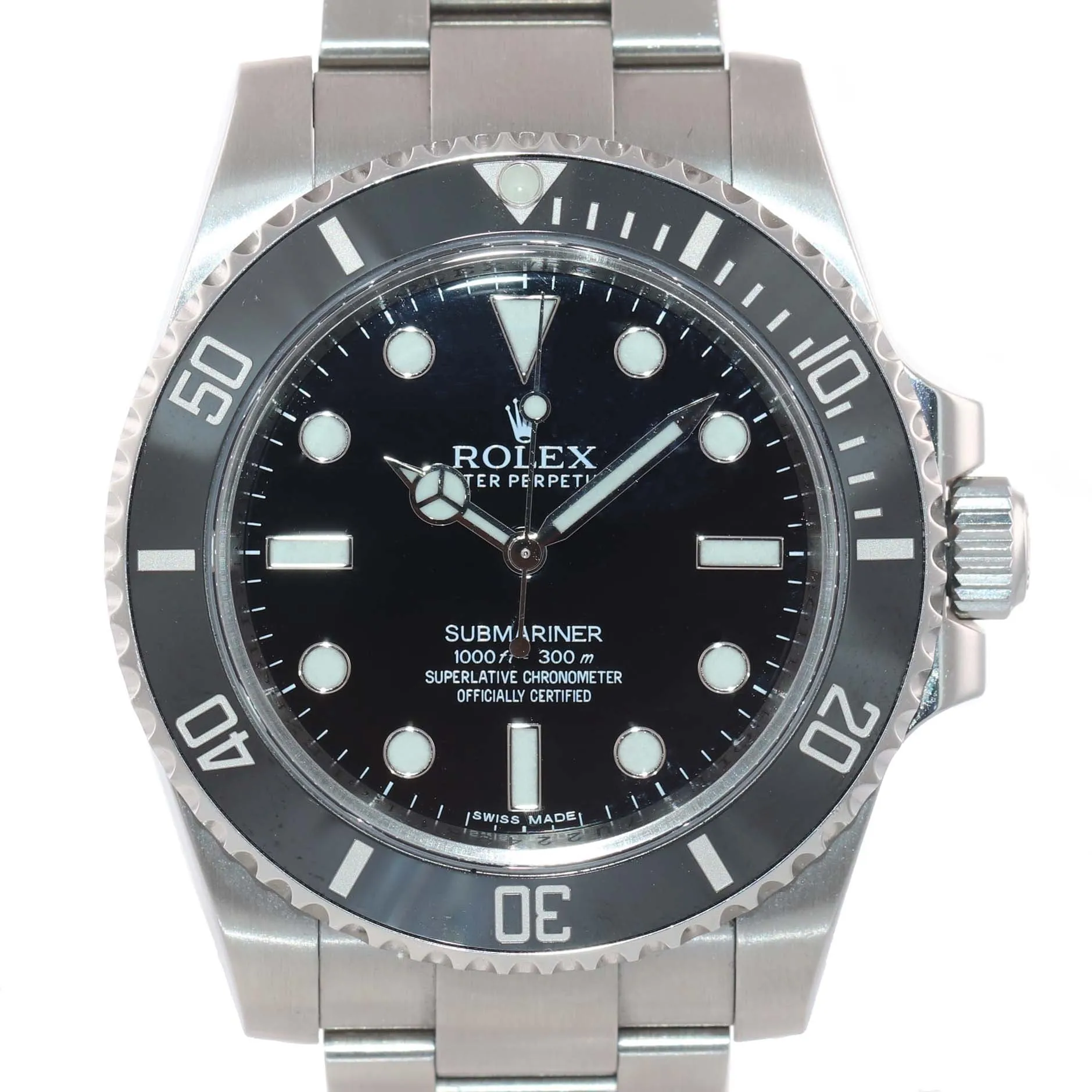 2016 PAPERS MINT Rolex Submariner No-Date 114060 Steel Black Ceramic Watch Box