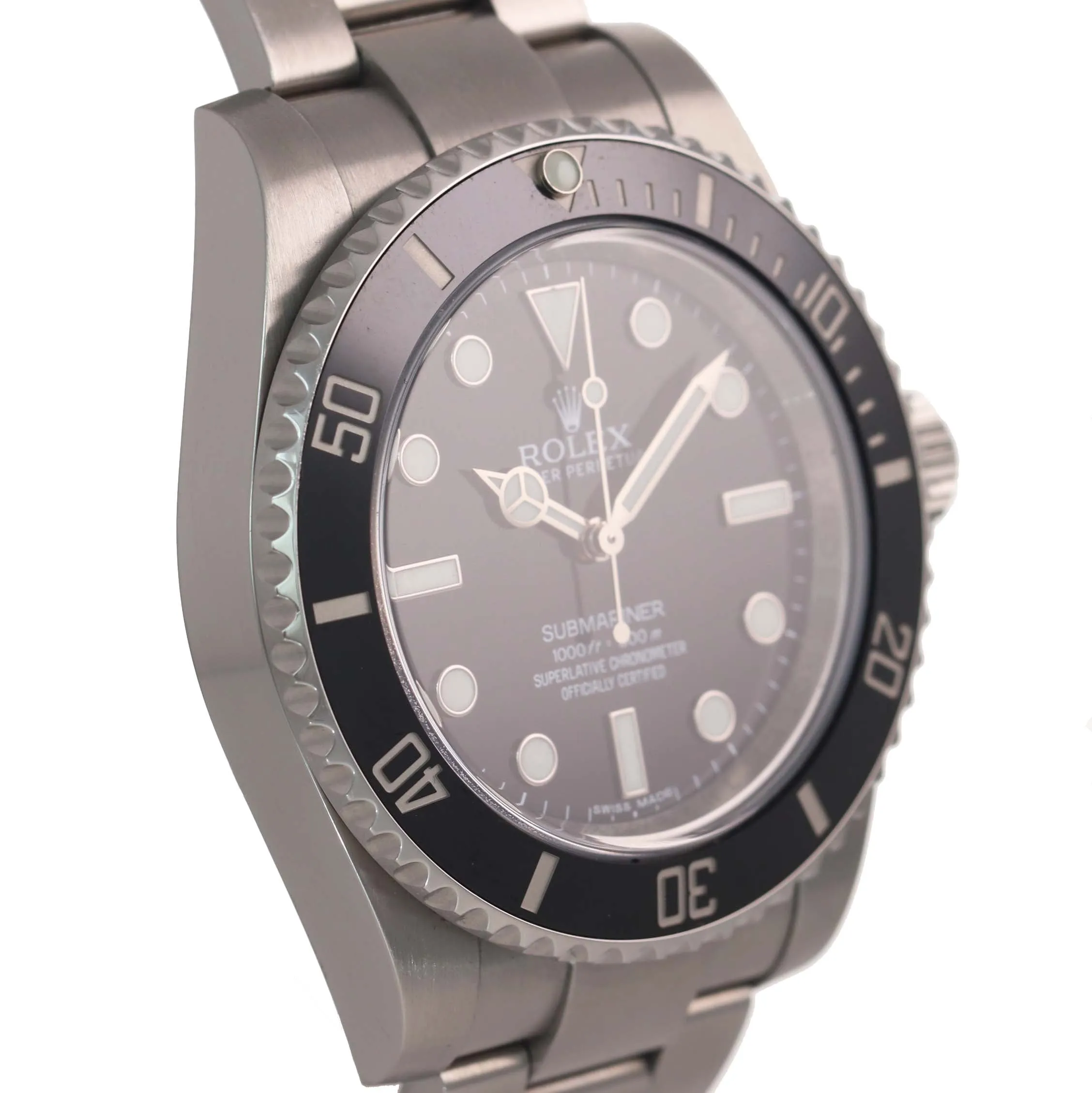 2016 PAPERS MINT Rolex Submariner No-Date 114060 Steel Black Ceramic Watch Box