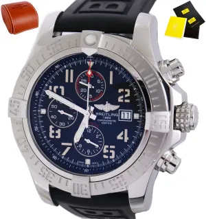 2018 Mint Breitling Super Avenger II Chronograph Black Stainless A13371 48mm