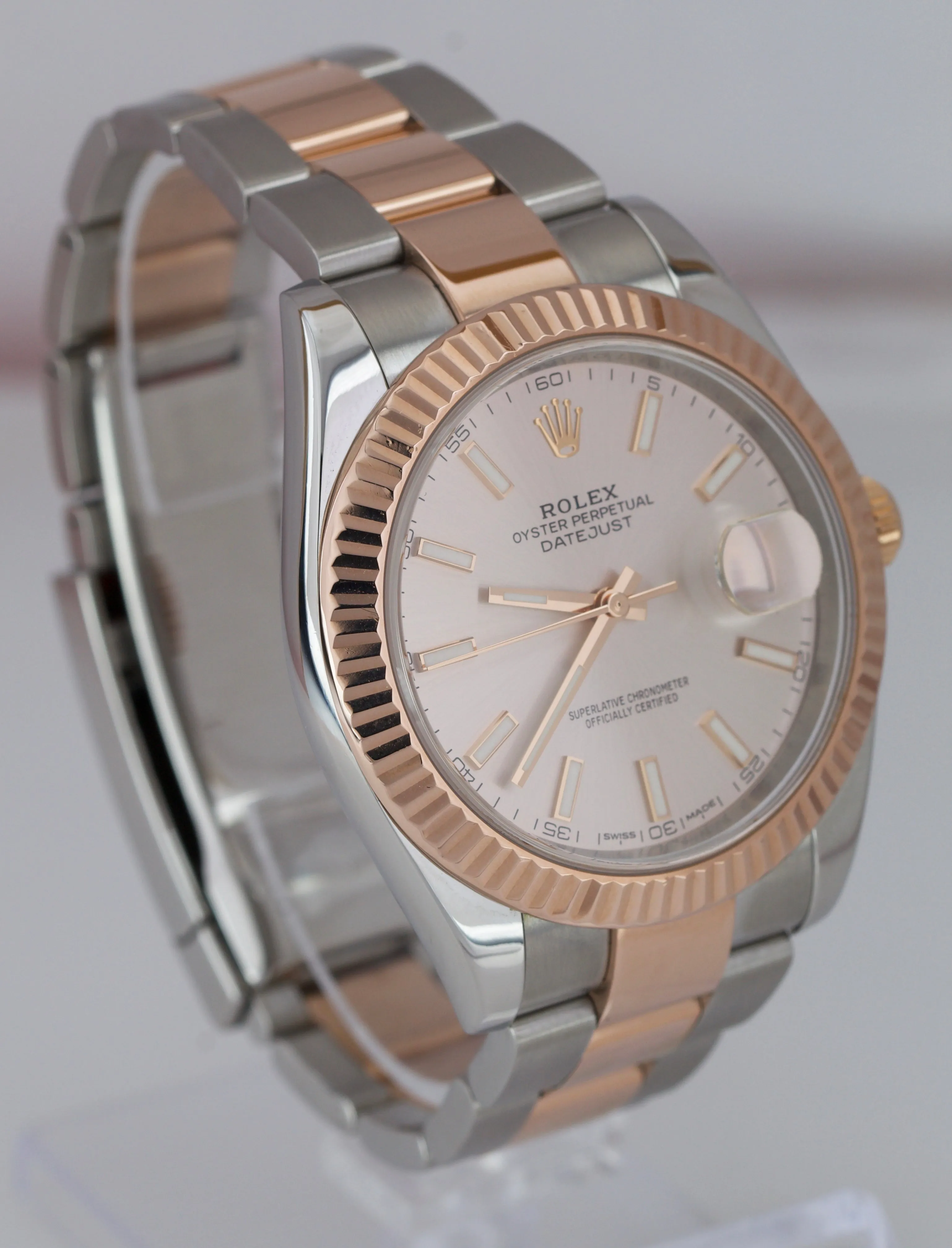 2018 MINT Rolex DateJust 41 126331 Sundust 18K Everose Gold Two-Tone Jubilee